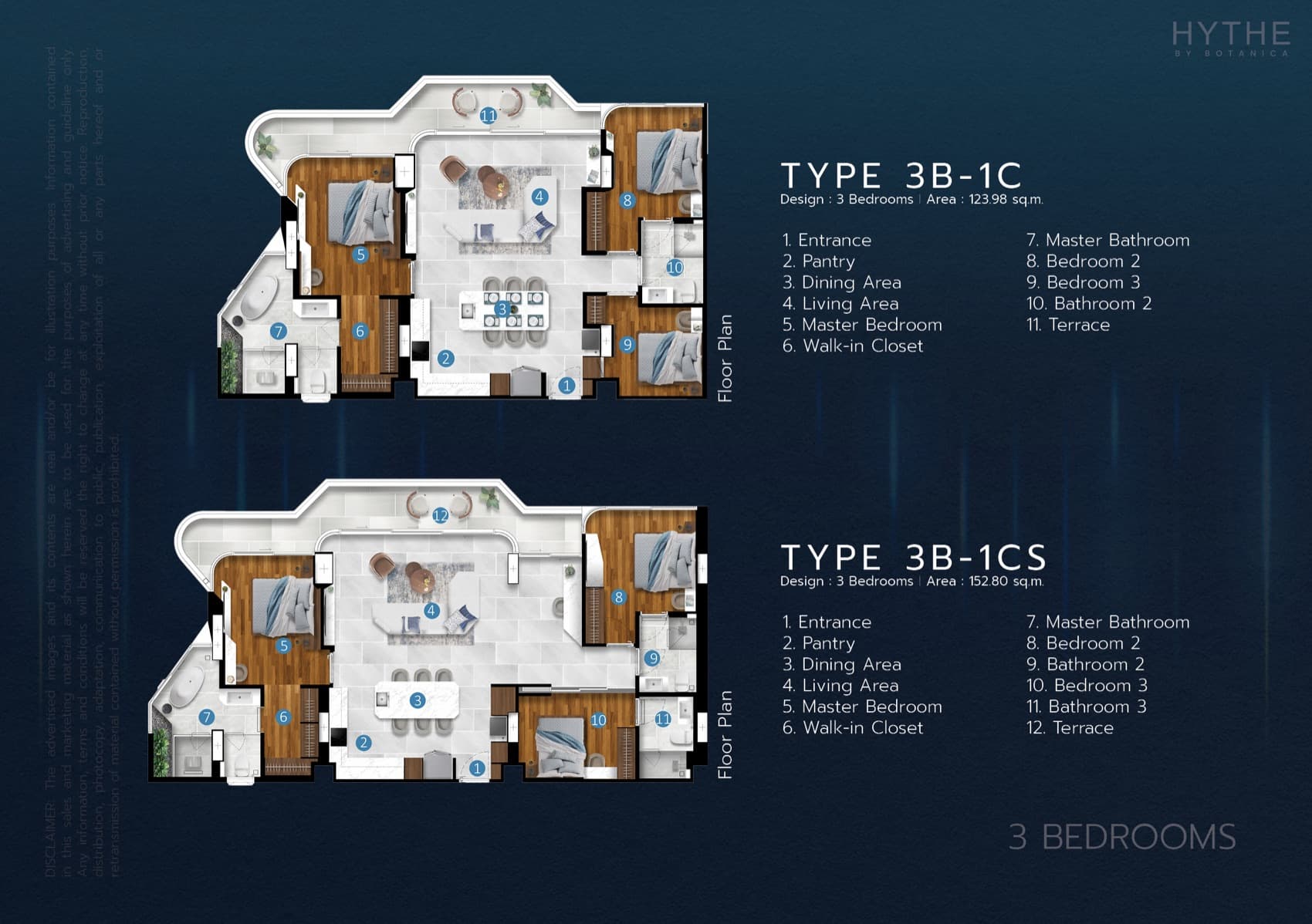 3 Bedroom layout